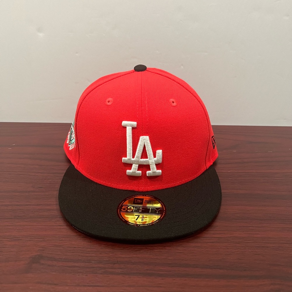 New Era, 59Fifty Fitted Hat, Los Angeles Dodgers 50th Anniversary, Pink & Black